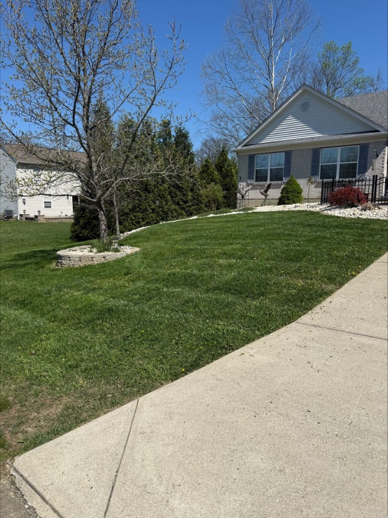 Well-maintained residential lawn and front yard landscaping – East Cincinnati Ohio